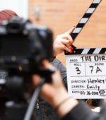 film clapper on a movie set