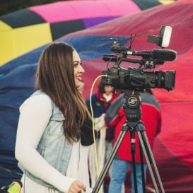female camera operator