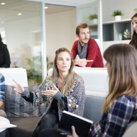business team meeting in a causal setting