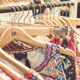 colorful garments on a rackv