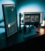 modern desktop computer desk