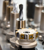 closeup of milling drill bits