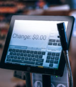 retail software on screen in a shop