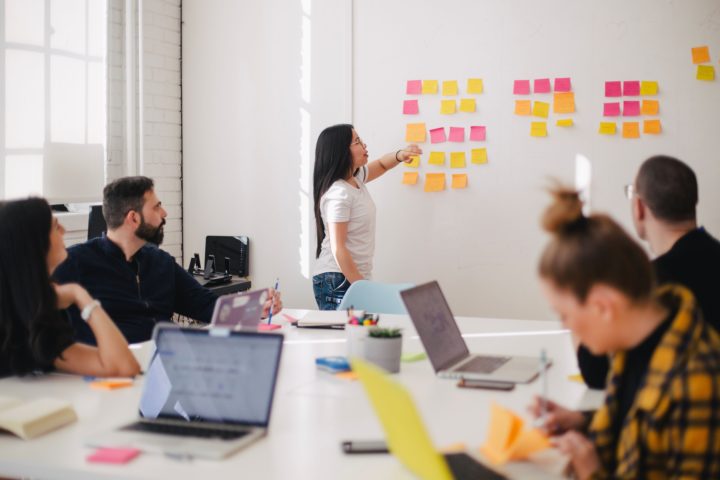 Search Marketing Strategists in a meeting