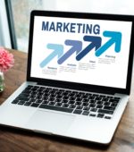 laptop screen with marketing strategy