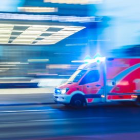 ambulance blurred as it drives by